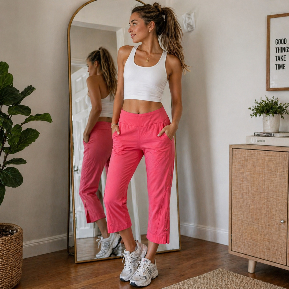 Bette & Court Women’s Pink Cropped Golf Pants Size 2 NWT Pull On Stretch Capri R